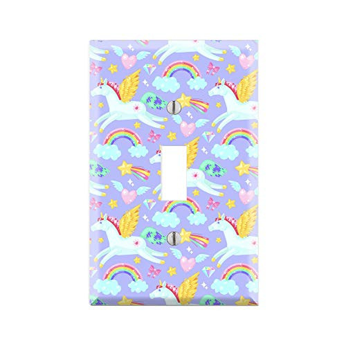 UNICORN with Gold Wings Custom Wall Plate  UNICORN Light Switch Plate  Outlet Cover  Single Toggle  Single Rocker GFCI Outlet  Duplex Outlet  Dual Toggle  Dual Rocker GFCI  Combo Outlet Cover TF76