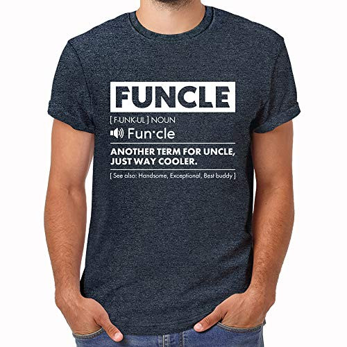 Comfiv Funcle Shirt for Men Best Uncle Shirt Ever Cool Funny Tshirt  Charcoal Black  Large