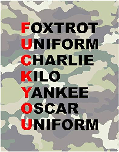 NATO Phonetic Alphabet Funny Art Print- 11x14 Unframed Photo Wall Art- Gift for anyone who Loves Military Humor. Perfect for the Dorm  Living Room  Bedroom  Barracks- Poster Decor Under  20