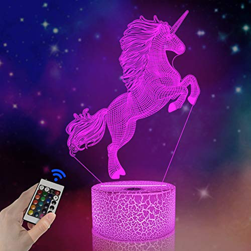FULLOSUN Unicorn Night Light for Kids 3D Illusion Lamp wtih Remote Control 16 Colors Changing Dim Function Cool Lamp for Room Home Decor Birthday Xmas Gift for Boys and Girls FULLOSUN Unicorn Night Light for Kids 3D Illusion Lamp wtih Remote Control 16 Colors Changing Dim Function Cool Lamp for Room Home Decor Birthday Xmas Gift for Boys and Girls