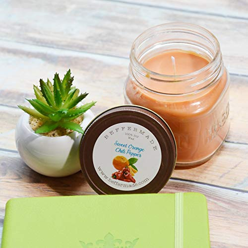 Sweet Orange Chili Pepper Scented Soy Mason Jar Candle 8 oz Sweet Orange Chili Pepper Scented Soy Mason Jar Candle 8 oz