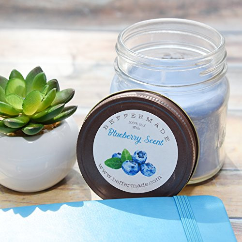 Blueberry Soy Mason Jar Candle  8 oz