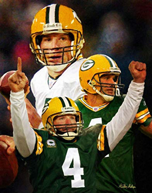 Brett Favre Green Bay Packers QB Quarterback NFL Football Art Print 11x14-24x30 Brett Favre Green Bay Packers QB Quarterback NFL Football Art Print 11x14-24x30