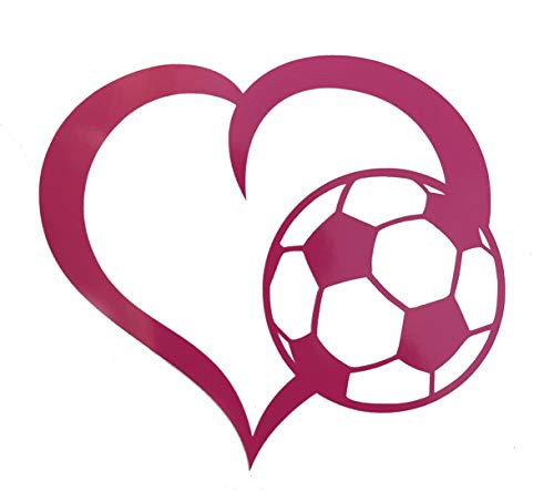 Custom Soccer Ball Heart Vinyl Decal - Heart Fútbol Bumper Sticker  for Tumblers  Laptops  Car Windows - Personalized Soccer Decal