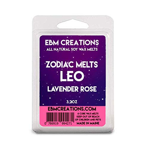 Zodiac Melts - LEO - Lavender Rose - Scented All Natural Soy Wax Melts - 6 Cube Clamshell 3.2oz Highly Scented Zodiac Melts - LEO - Lavender Rose - Scented All Natural Soy Wax Melts - 6 Cube Clamshell 3.2oz Highly Scented