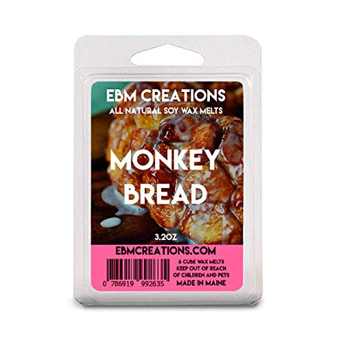 Monkey Bread- Scented All Natural Soy Wax Melts - 6 Cube Clamshell 3.2oz Highly Scented