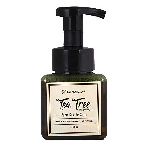 Touch Nature Tea Tree Castile Body Wash with Foam Pump. Natural Handmade Soap. No Sulphates  No Parabens. Gentle and Natural. Moisturizing.  250ml
