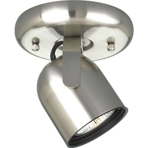 Progress Lighting P6145-09WB 1-Light Round Back Ceiling Mount Directional, Brushed Nickel