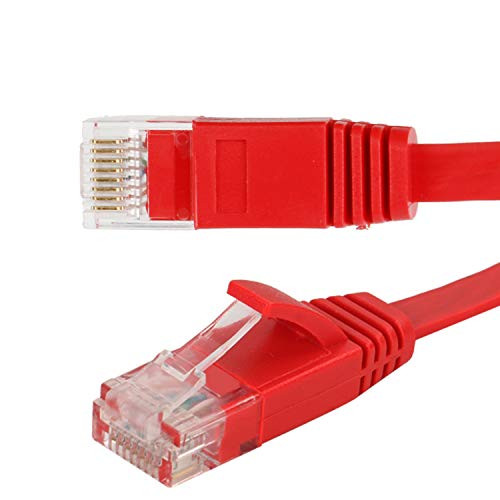 Ethernet Cable Long Cat 6 Ethernet Cable 50 Ft with Clips Faster Than Cat5e Cat5 Flat Internet Network LAN Patch Cord  Cat6 High Speed Computer RJ45 Wires with Snagless Rj45 Connectors for Router