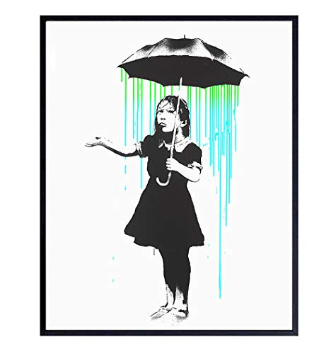 Banksy Wall Art Print  Home Decor  Room Decoration - Original 8x10 Photo Poster - Cool Gift for Graffiti  Street Art  Urban Art  Mural Fans - Unframed Picture Print