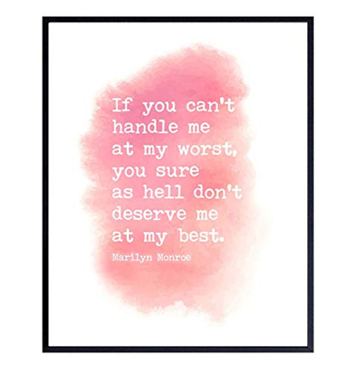 Marilyn Monroe Wall Art - Motivational Quote - 8x10 Inspirational Wall Decor  Home Decoration for Bedroom  Bathroom  Living Room - Chic Unique Gift for Women  Woman  Her - Poster  Print  Picture Photo