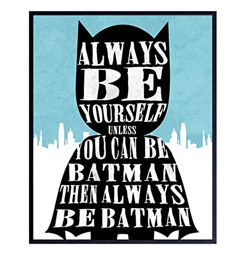 Kids Superhero Art Print - Funny Wall Art Poster and Chic Home Decor for Nursery  Baby  Toddlers or Boys Room - Unique Gift for Comic Book Superheroes Character Fans  8x10 Photo Unframed