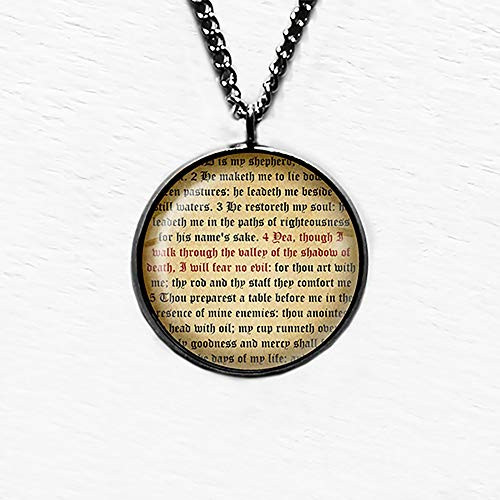 Psalm 23 Verse 4 King James Version KJV Bible Pendant Necklace Psalm 23 Verse 4 King James Version KJV Bible Pendant Necklace
