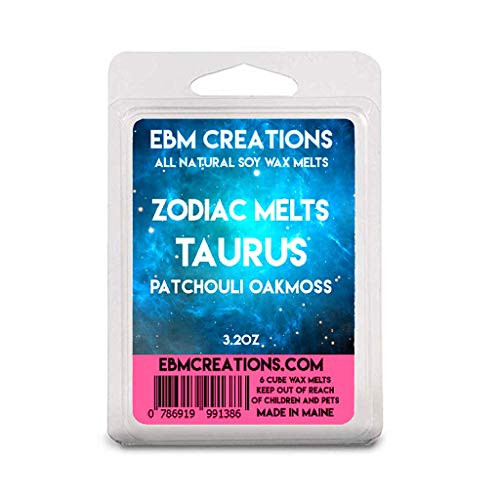 Zodiac Melts - Taurus - Patchouli Oakmoss - Scented All Natural Soy Wax Melts - 6 Cube Clamshell 3.2oz Highly Scented Zodiac Melts - Taurus - Patchouli Oakmoss - Scented All Natural Soy Wax Melts - 6 Cube Clamshell 3.2oz Highly Scented