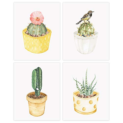 Cactus Wall Decor Art Prints Set of 4 - Unframed - 8x10s Botanical Prints Cactus Wall Decor Art Prints Set of 4 - Unframed - 8x10s Botanical Prints