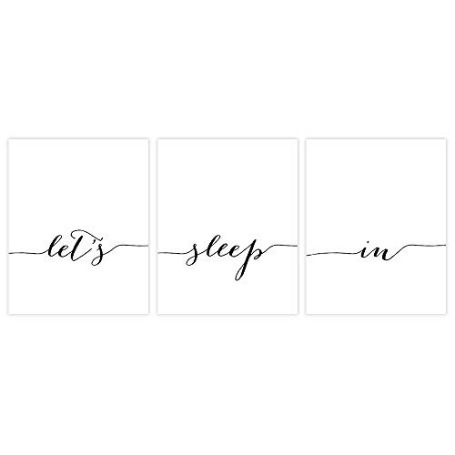 Let s Sleep In Art Prints  Set of 3  - Unframed -11x14
