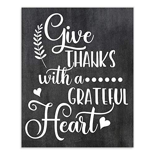 Give Thanks With as Grateful Heart Art Print - Unframed - 8x10