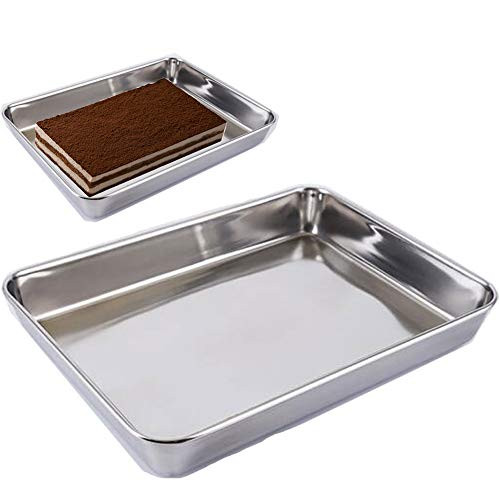 Baking Cookie Sheets Pan Jelly-Roll Pans Roasting Pan Stainless Steel Baking Pans Tray Cookie Sheet Nonstick Toaster Oven Baking Sheet Pans  Easy Clean  and  Dishwasher Safe  12   x 9.64