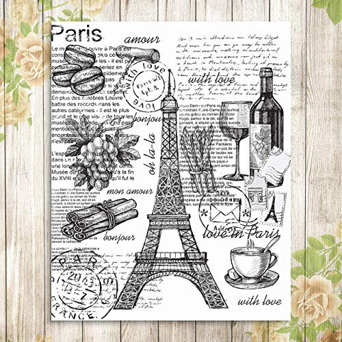 Vintage Eiffel Tower Paris Wall Art Print - UNFRAMED - 8x10