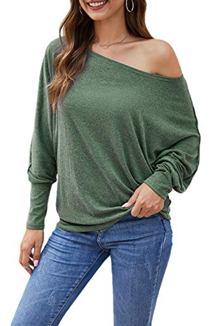 Aifer Women s Off Shoulder Long Sleeve Oversized Pullover Sweater Knit Jumper Loose Tunic Tops Aifer Women s Off Shoulder Long Sleeve Oversized Pullover Sweater Knit Jumper Loose Tunic Tops