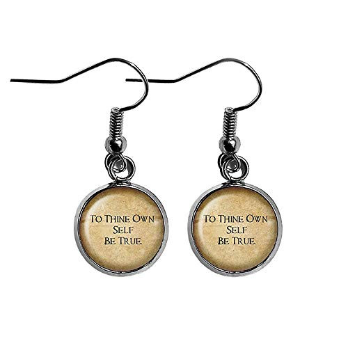 William Shakespeare To Thine Own Self be True Surgical Steel Earrings