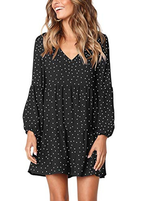 Arolina Women s Long Sleeve Tunic Dress V Neck Casual Loose Fall Flowy Swing Shift Dresses Arolina Women s Long Sleeve Tunic Dress V Neck Casual Loose Fall Flowy Swing Shift Dresses