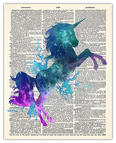 Unicorn Dictionary Wall Art Print  Unique Room Decor -  8x10  Unframed Picture - Great Gift Idea Under  15