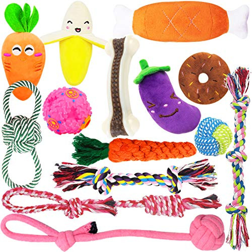 MLCINI Puppy Toys Dog Toys Puppy Toys for Teething Puppy Chew Toys Plush Dog Squeaky Toys Dog Rope Toy Nylon Dog Bone IQ Treat Ball Small Dog Chew Toys 14 Pack with Bonus Storage Bag MLCINI Puppy Toys Dog Toys Puppy Toys for Teething Puppy Chew Toys Plush Dog Squeaky Toys Dog Rope Toy Nylon Dog Bone IQ Treat Ball Small Dog Chew Toys 14 Pack with Bonus Storage Bag