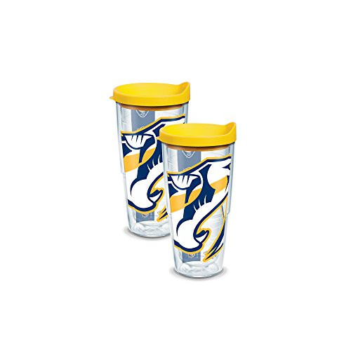 Tervis 1105332 NHL Nashville Predators Colossal Tumbler with Wrap and Yellow Lid 2 Pack 24oz, Clear Tervis 1105332 NHL Nashville Predators Colossal Tumbler with Wrap and Yellow Lid 2 Pack 24oz, Clear