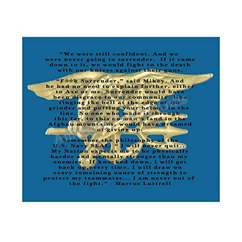 inch I Am Never Out of the Fight inch - Marcus Luttrell Quotes Print- Excerpt from Lone Survivor-10 x 8 inch  Typographic Wall Art-Ready To Frame- Military Decor Poster Print. Home-Office-Garage-Bar-Man Cave Decor.