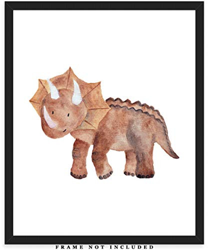 Triceratops Dinosaur Nursery Decor  8x10 Unframed Baby Room Art Prints - Gift Idea for Any Baby Girl or Boy Nursery Wall Decor