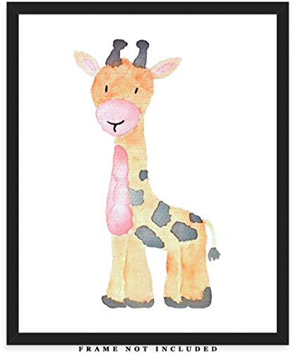 Safari Giraffe Nursery Decor  8x10 Unframed Baby Room Art Prints - Gift Idea for Any Baby Girl or Boy Nursery Wall Decor
