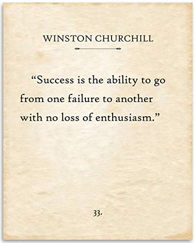 Winston Churchill - Success Is The Ability - 11x14 Unframed Typography Book Page Print -Great Inspirational and Motivational Gift and Decor Under  15