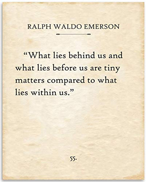 Ralph Waldo Emerson - What Lies Behind - 11x14 Unframed Typography Book Page Print - Great Gift for Romantic and Inspirational Poetry Lovers Under  15