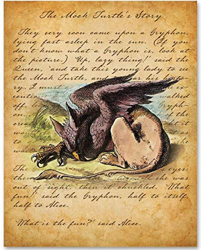 The Gryphon - 11x14 Unframed Alice in Wonderland Print - Great Gift for Lewis Carroll Fans and Nursery and Children s Room Decor Under  15