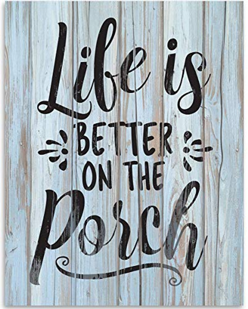 Life Is Better On The Porch - 11x14 Unframed Art Print - Great Gift and Decor for Lake House  Cabin and Patio Under  15  Printed on Paper  Not Wood