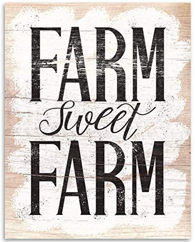Farm Sweet Farm - 11x14 Unframed Art Print - Great Gift and Decor for Farmhouse Under  15 - Printed on Paper  Not Wood