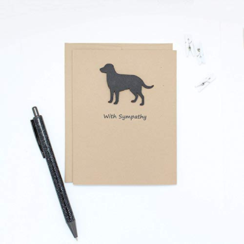 Black Labrador Sympathy Card 10 Pack or Single Card Dog Sympathy Cards Black Lab Handmade Greeting Cards