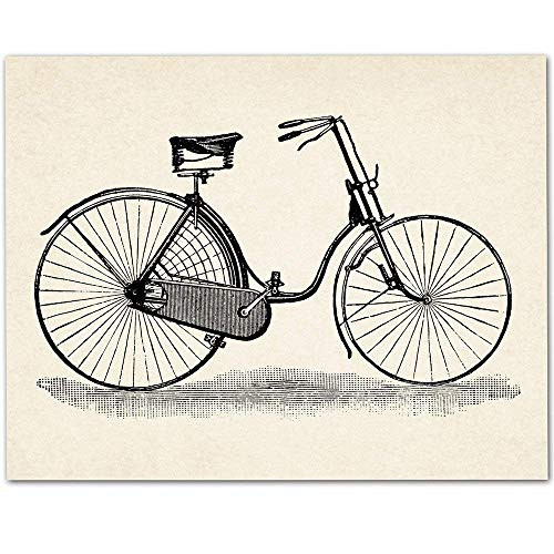 Vintage Woman s Bicycle - 11x14 Unframed Art Print - Makes a Great Vintage Home Decor and Gift Under  15 for Bicyclists