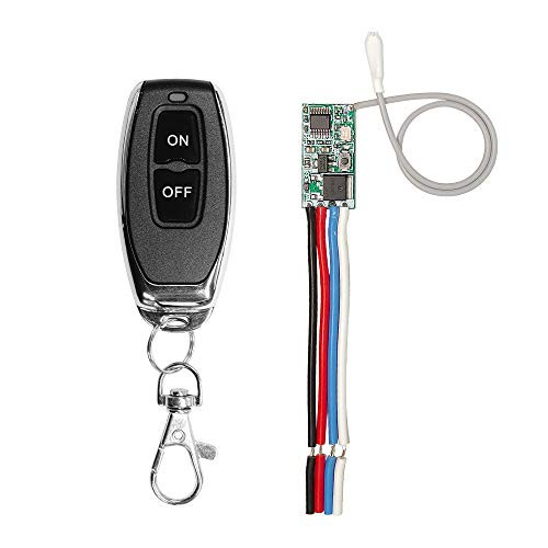 QIACHIP 433MHz Universal Wireless RF Remote Control Switch DC 6V 12V 24V 1CH Channel Relay Wireless Secure RF Remote Control Switches Transmitter and Receiver kit  Momentary Toggle Latched Mode