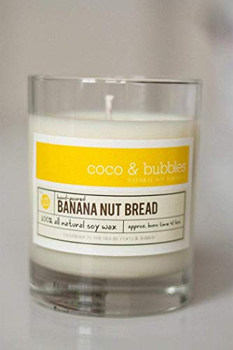 No. 121  BANANA NUT BREAD    Natural Soy Candle    13 oz    Highly Scented