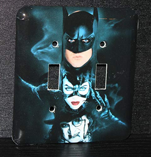 Batman Keaton Cat Woman Penguin Double Toggle Switchplate Switch Plate Light Cover Wallplate