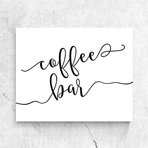 Wedding Coffee Bar Sign  Coffee Bar Decor  Bridal Shower Sign  Wedding Reception Decor Rustic Coffee Sign Coffee Station Sign 8x10 Inches No Frame