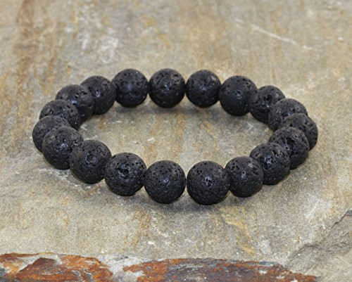 10mm Volcanic Lava Stacking Bracelet  AA Plus Grade  Yoga Wrist Mala Beads  Root Chakra Jewelry  Healing Protection - Strength - Grounding