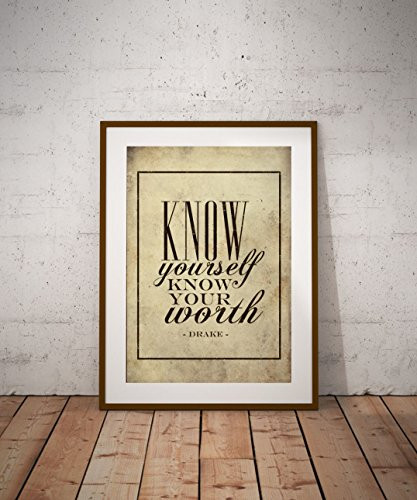 DRAKE Inspired Lyric Art Poster Print   11x14   Typography   Vintage   Hip Hop   Inspirational   Motivational