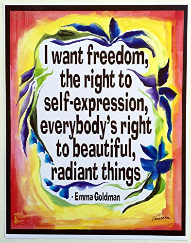 I want freedom 11x14 Emma Goldman poster - Heartful Art by Raphaella Vaisseau