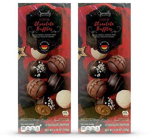 Specially Selected European Chocolate Truffles  Imported from Germany  5.29 OZ  12 Chocolate Truffles  Christmas Truffles  2 Boxes
