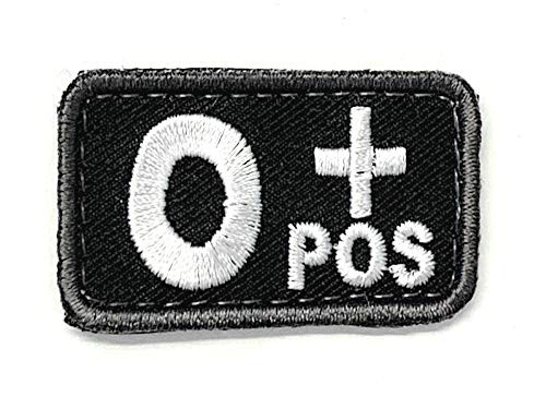 Blood Type Patches - Mil-Spec Monkey BLACK  O POS