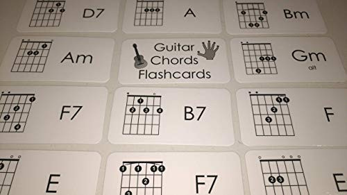 23 Laminated Guitar Chords Music Flashcards.