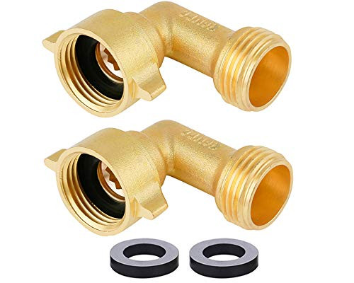 HQMPC Garden Hose Connector 90 Degree Brass Garden Hose Elbow Solid Brass Adapter  2Pcs  Plus Extra 4 Pressure Washers